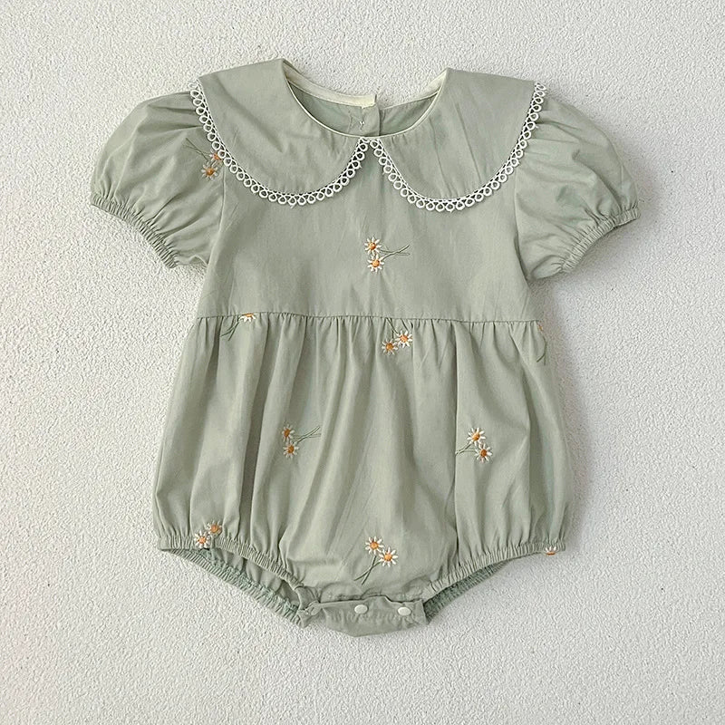 Daisy Embroidery Romper