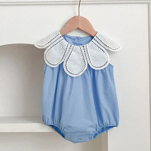Petal Collar Cotton Romper