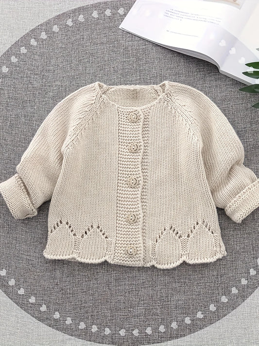 Beige Thick Knit Cardigan