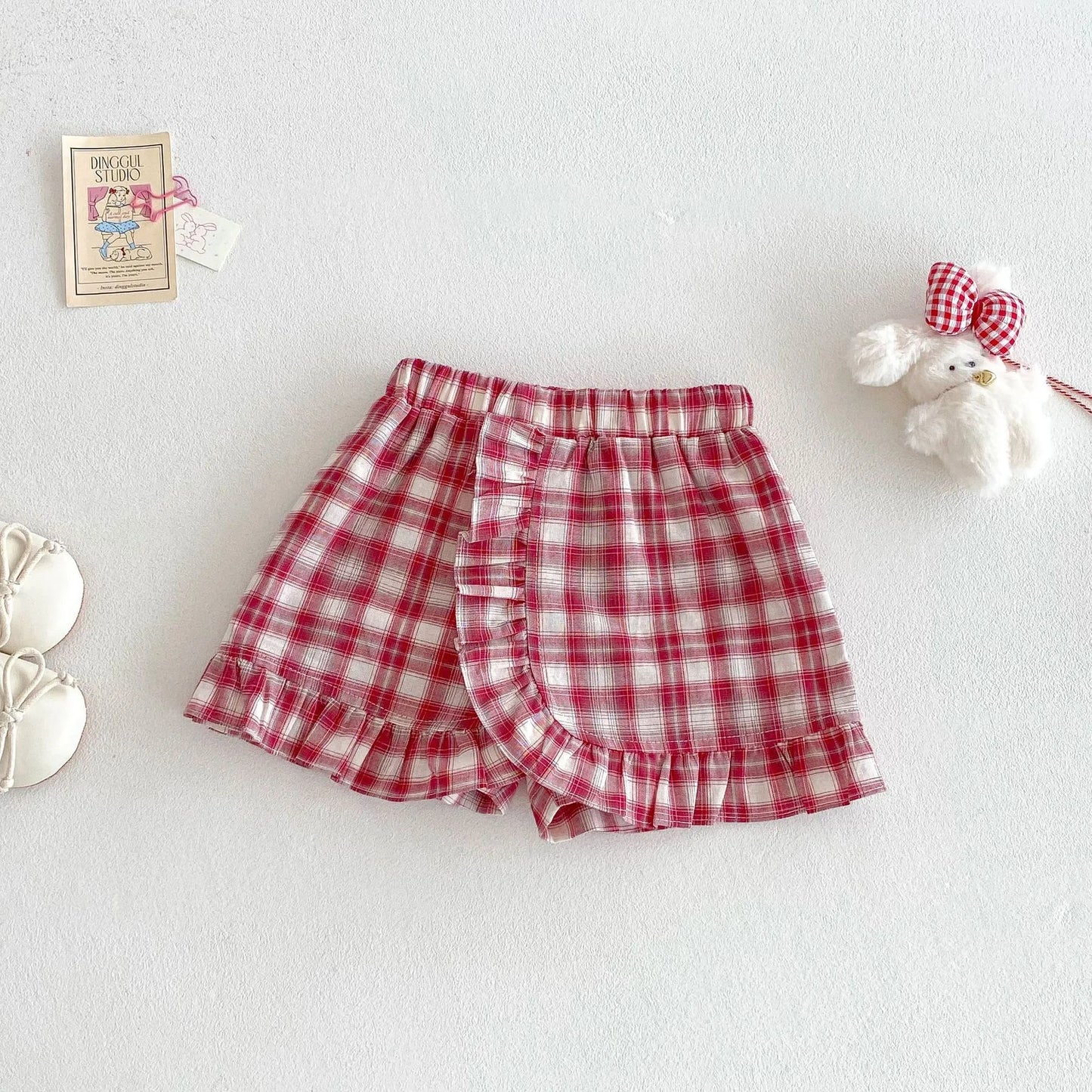 Bunny Plaid Lace T-shirt and Shorts