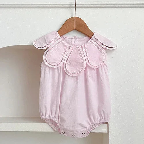 Petal Collar Cotton Romper