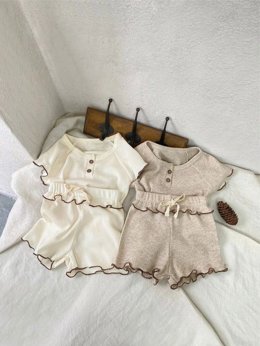 Waffle Knit Wave Edge Set