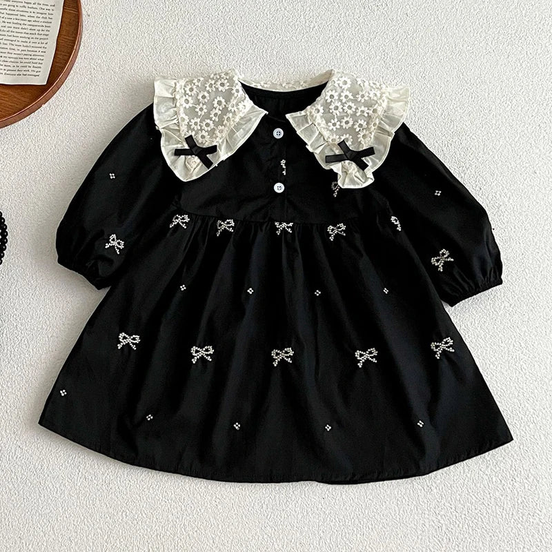 Girls Black Bow Romper and Dress