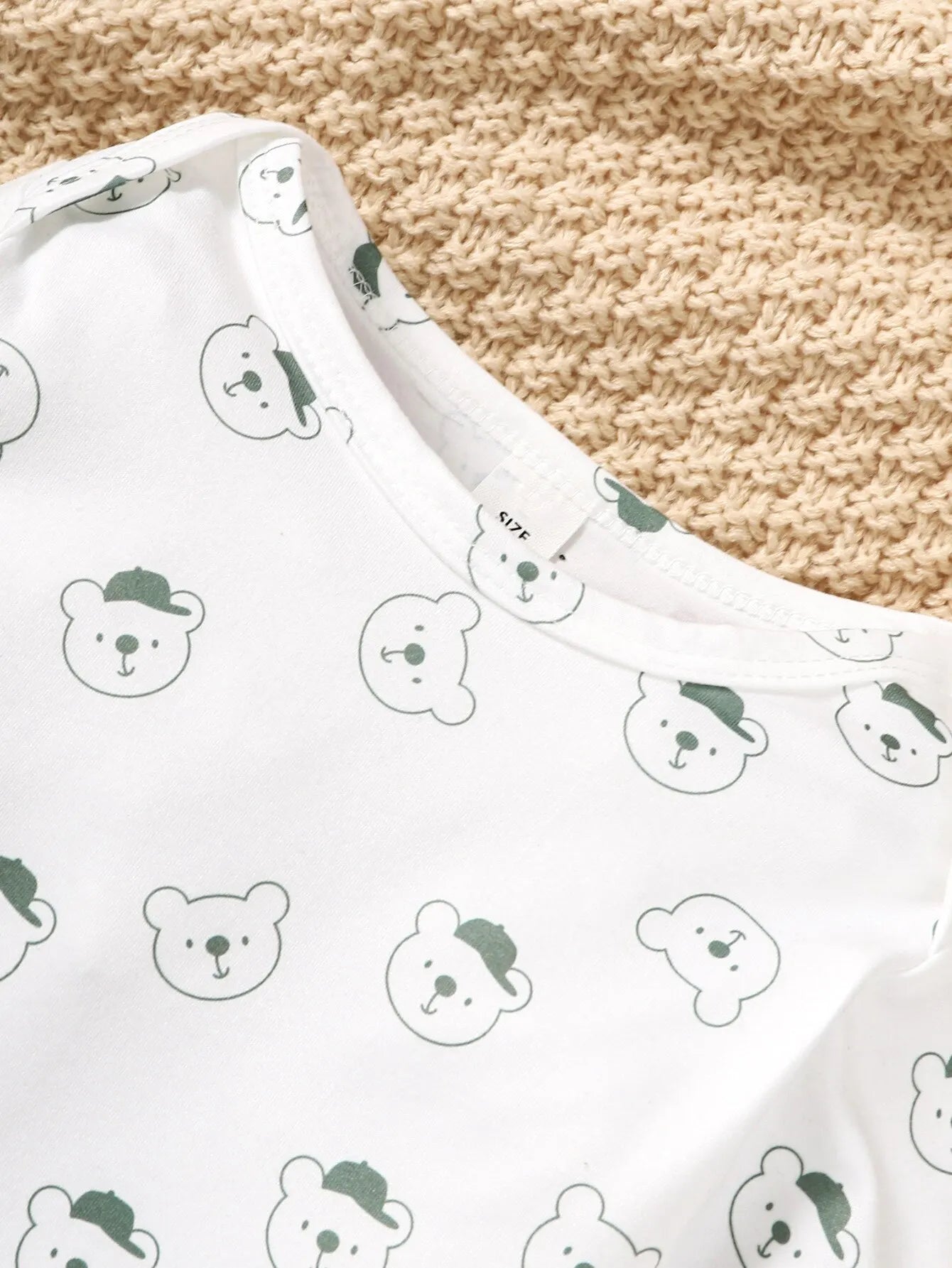 Boys White Bear and Green Set