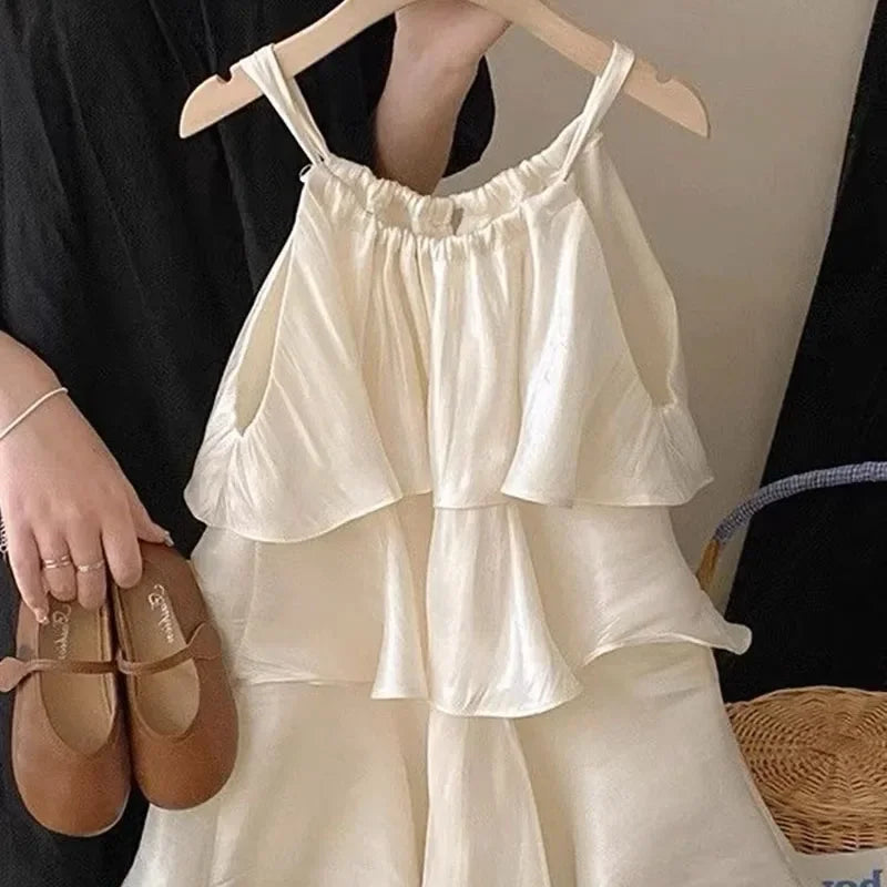 Girls Sweet Ruffled Dress