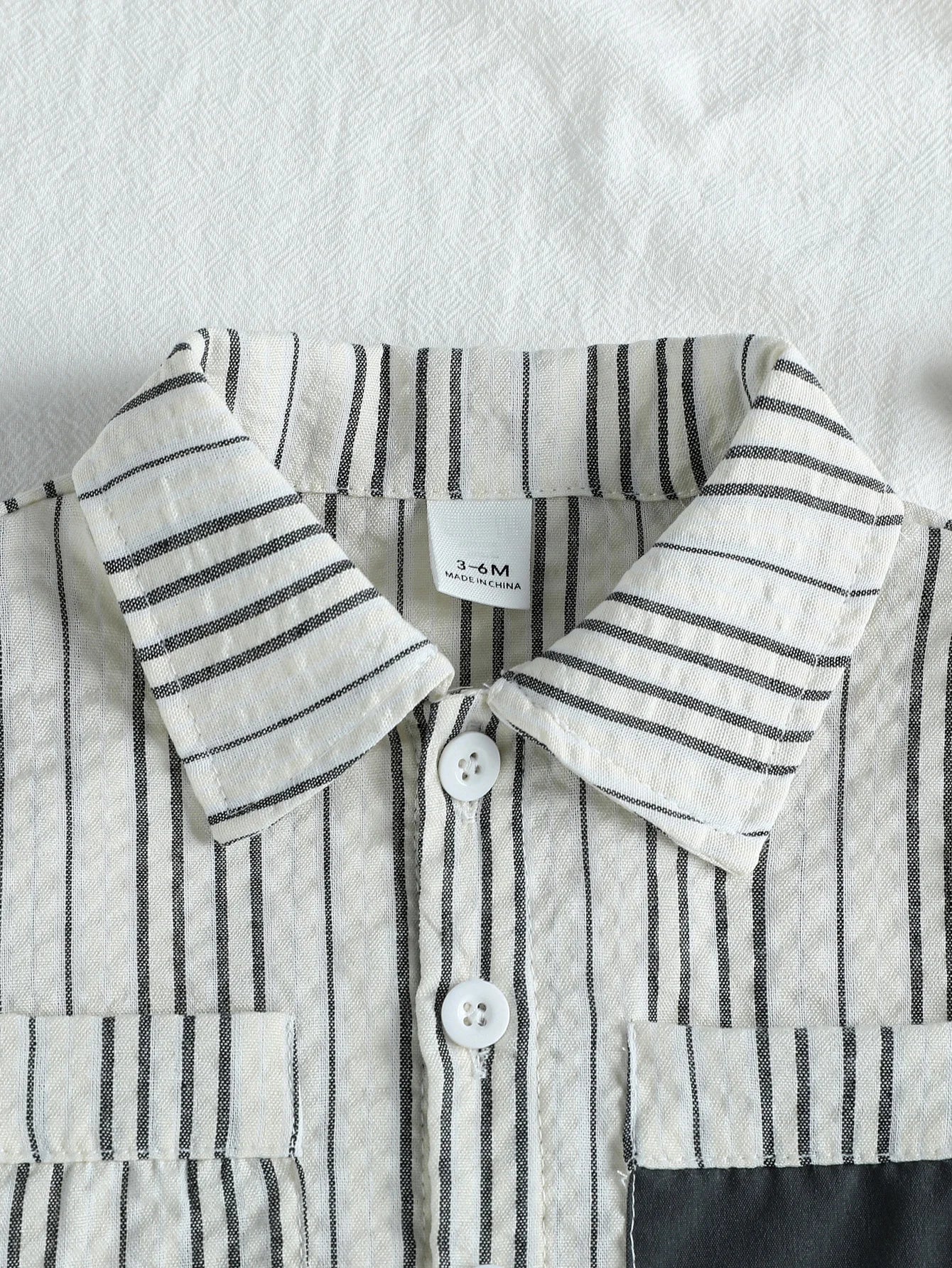 Gray Striped Button Down Set