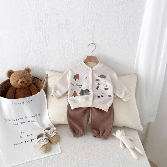 Brown Waffle Knit House Tree Set