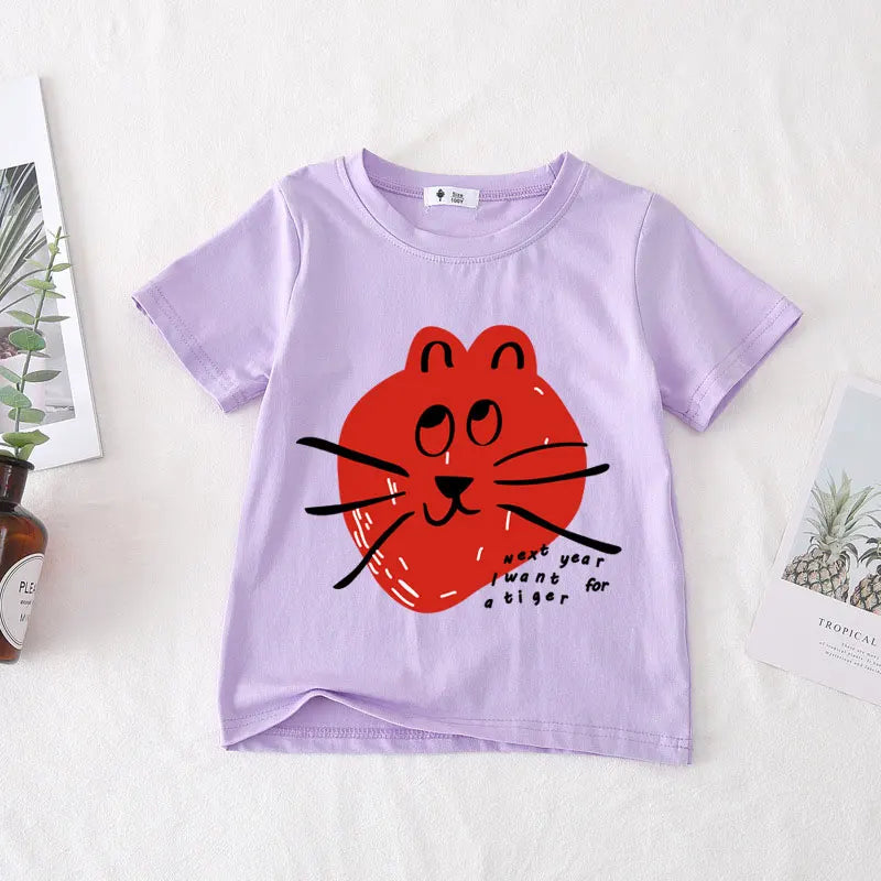 Unisex Cartoon Coloured T-shirts