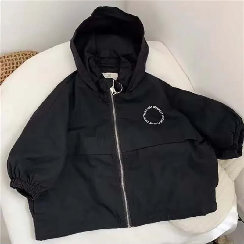 Oversized Hey Hooded Zipper Jacket
