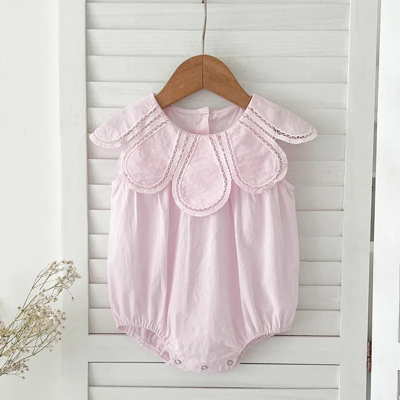 Petal Collar Cotton Romper