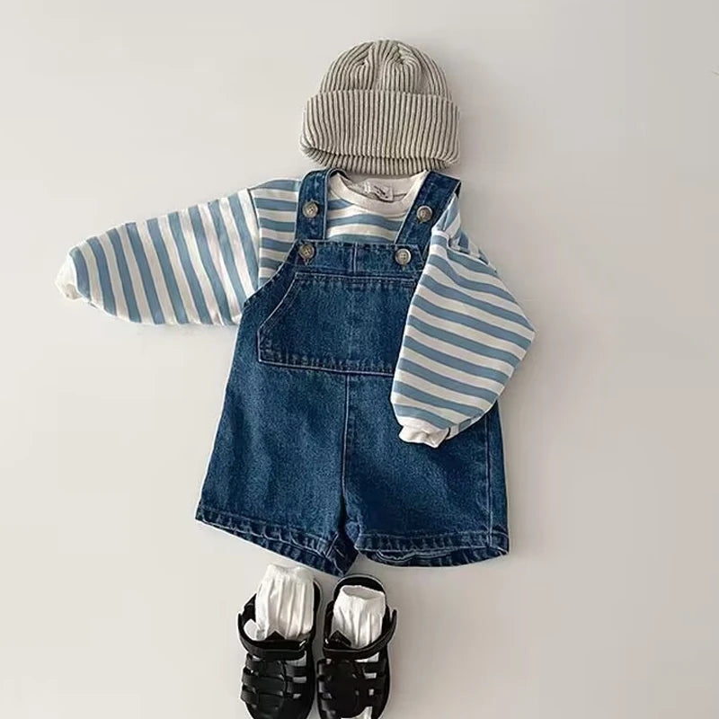 Pocket Denim Suspender Overalls