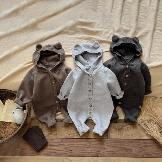 Cute Rabbit Ear Knit Jumpsuit