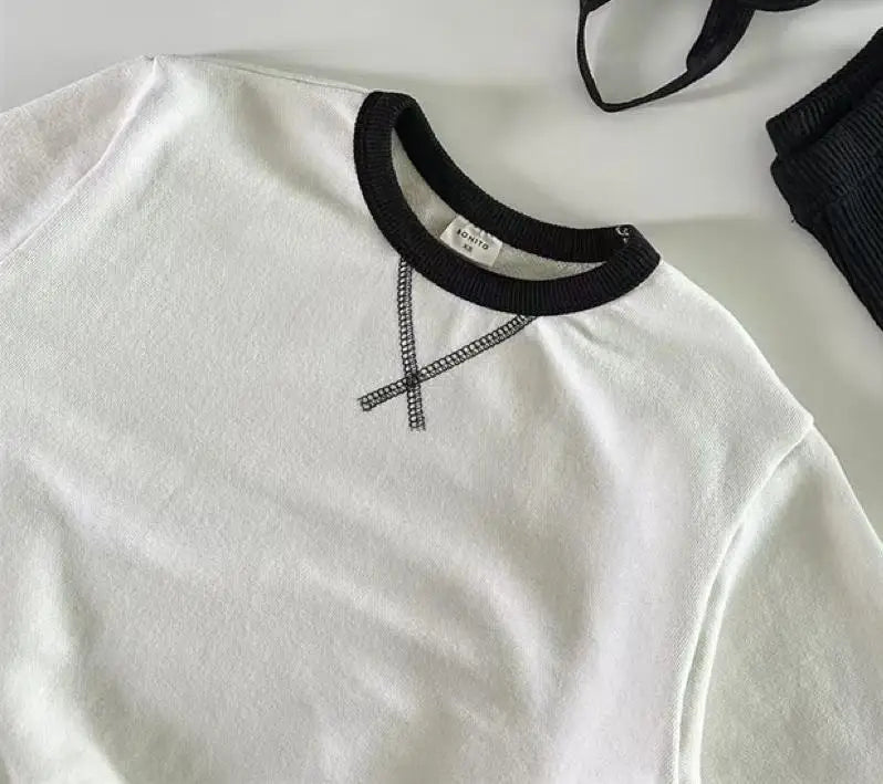 Black and White Versatile Rib Knit Set