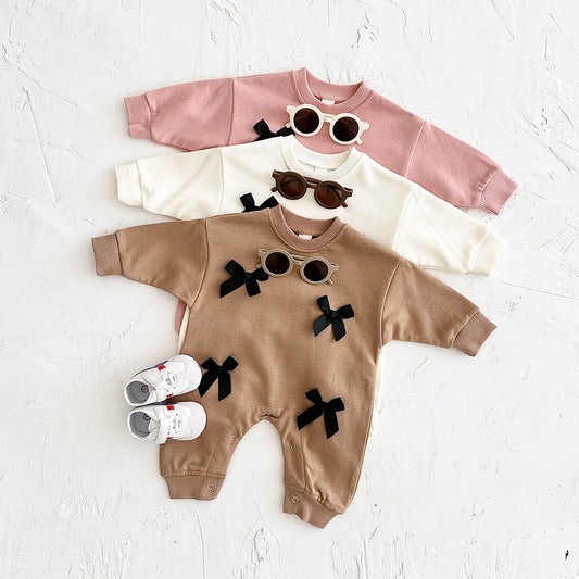 Black Bow Cotton Jumpsuit