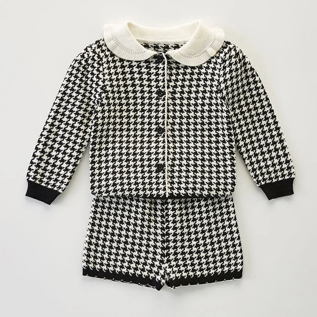 Unisex Plaid Knitted Set