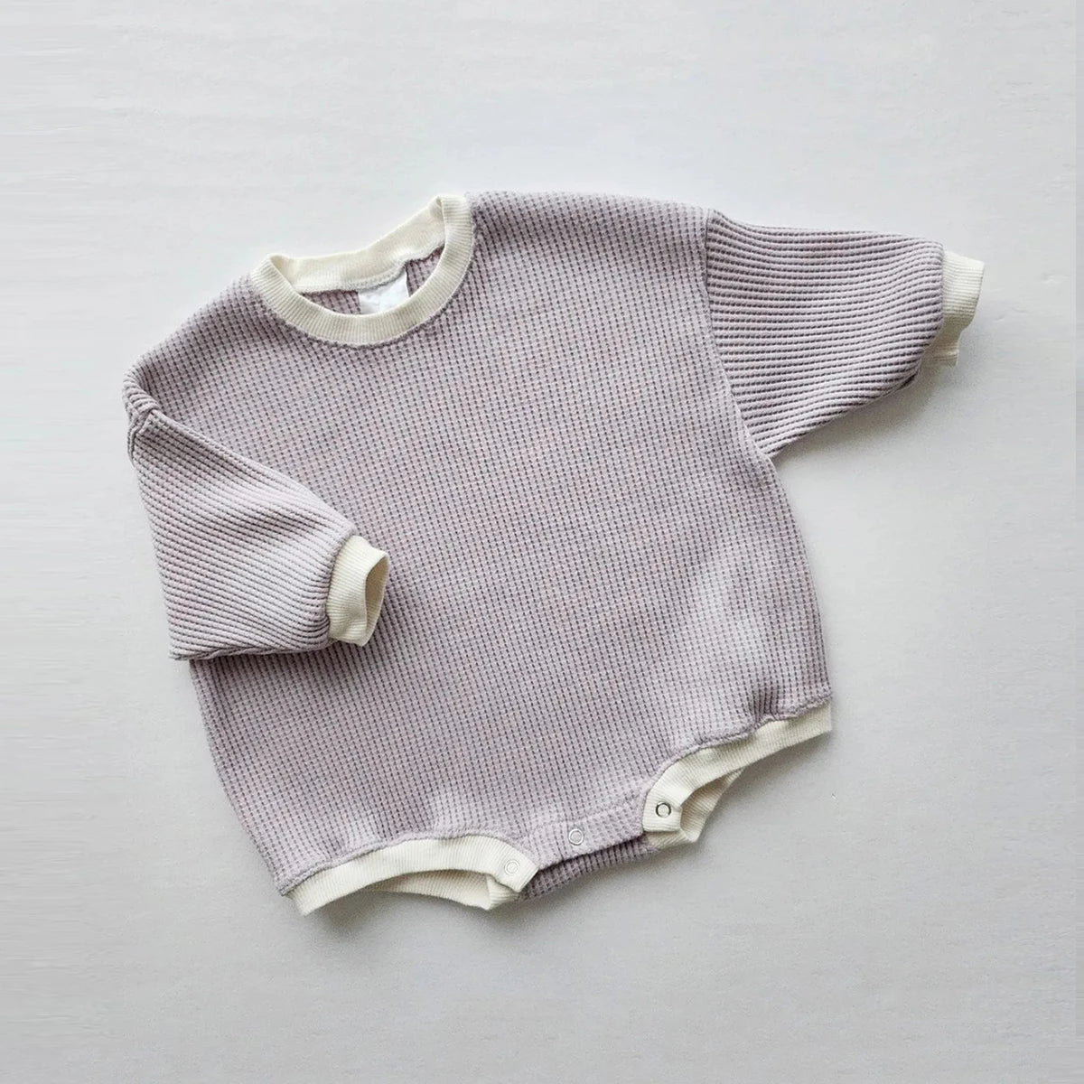Cotton Waffle Knit Oversized Romper