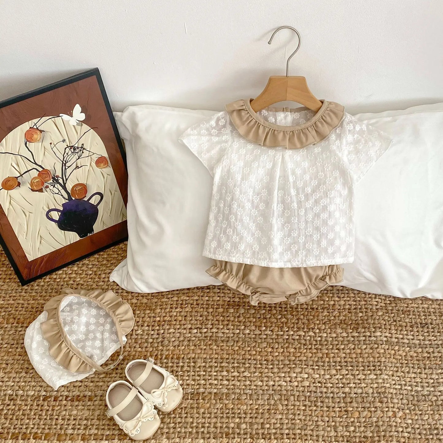 Brown Floral Embroidery Set