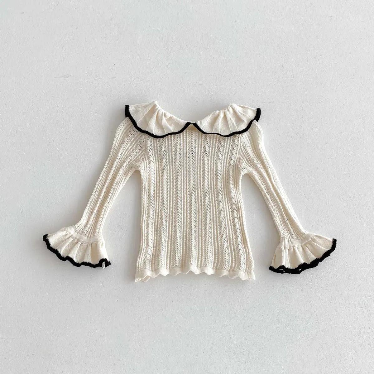 Knit Doll Collar Skirt and Shirt
