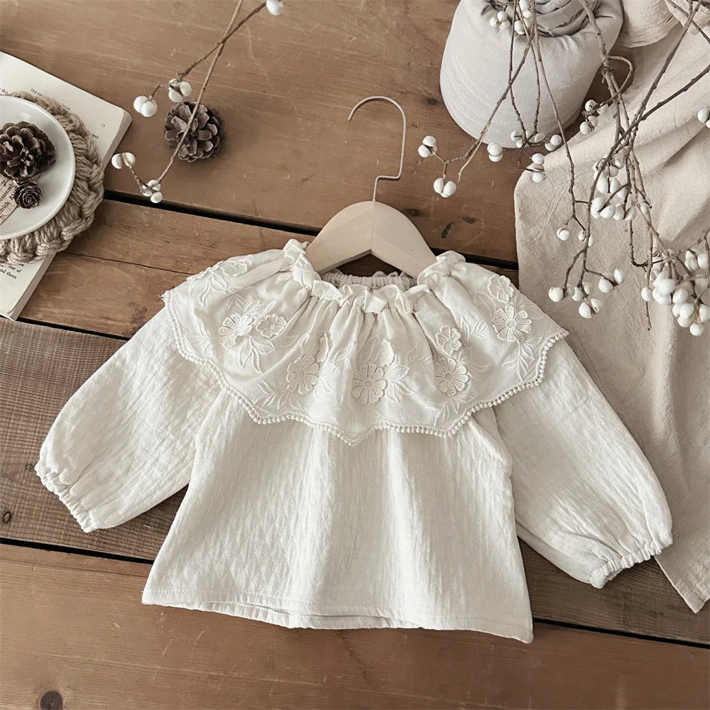 Big Ruffle Floral Collar Blouse