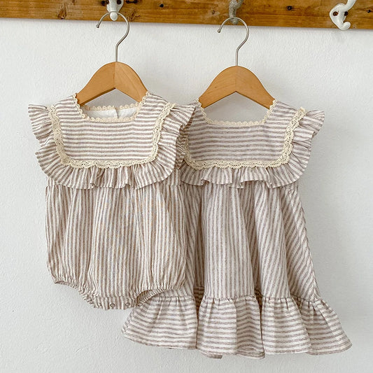 Girls Striped Romper and Dress