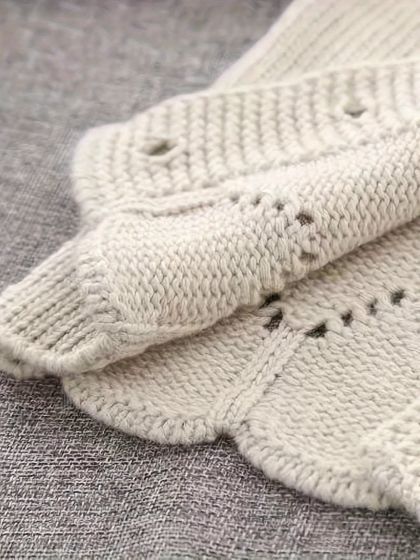 Beige Thick Knit Cardigan