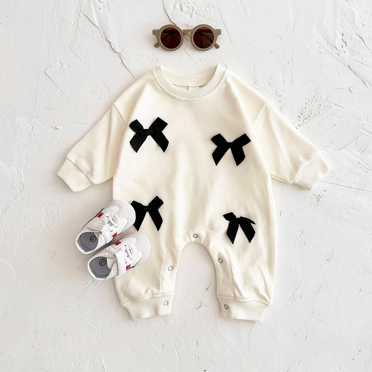 Black Bow Cotton Jumpsuit