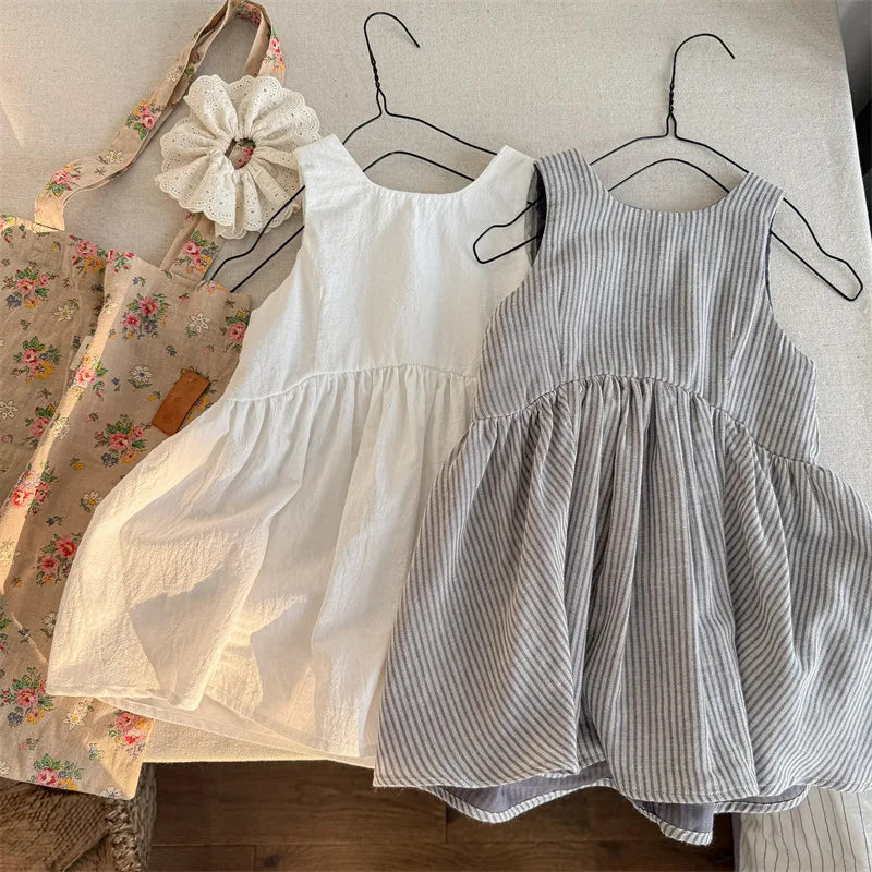 Striped Sleeveless Sling Dress