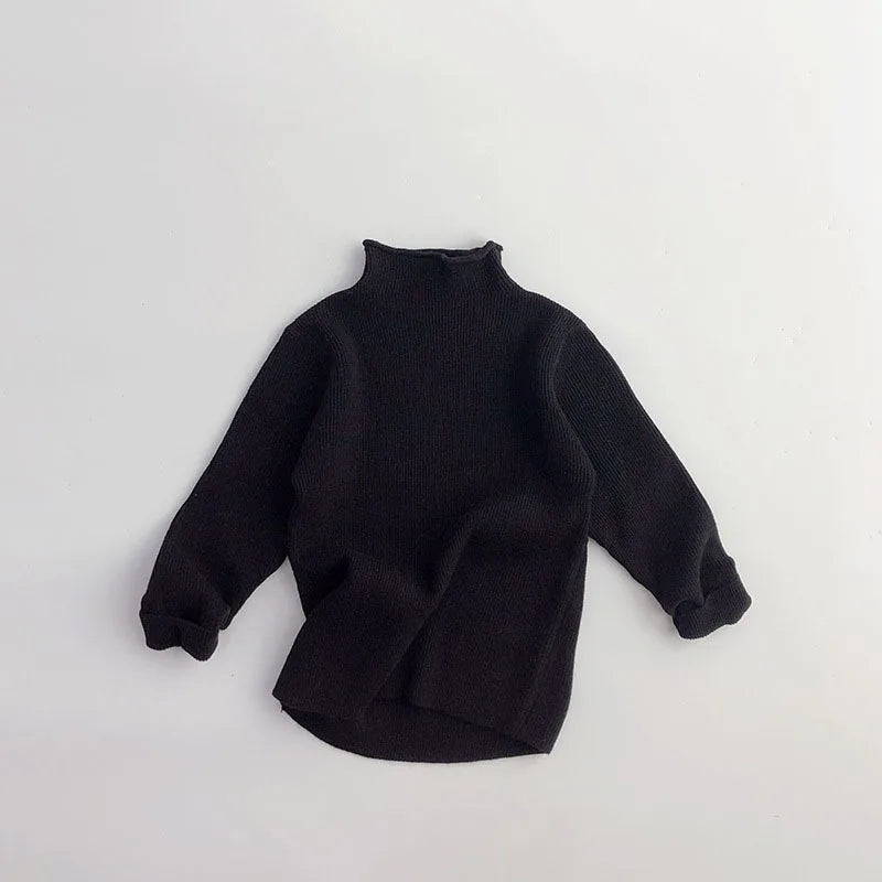 Turtleneck Ribbed Knit Sweater