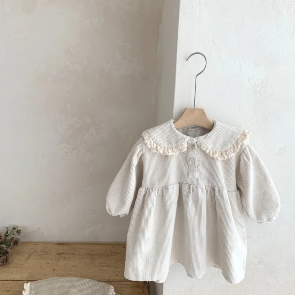 Peter Pan Collar Corduroy Dress