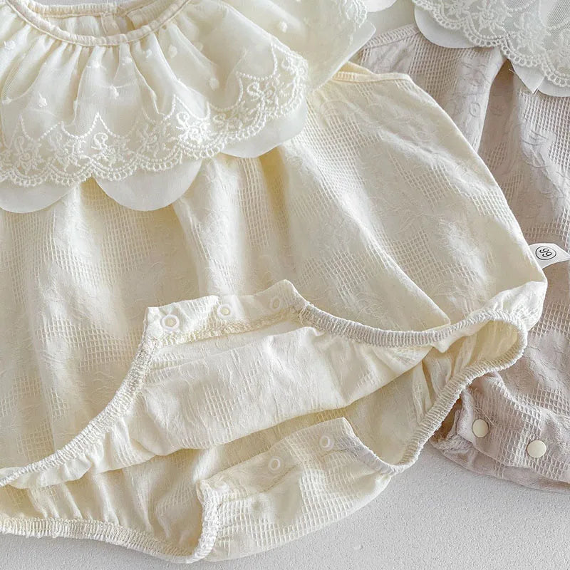 Sleeveless Lace Splicing Romper