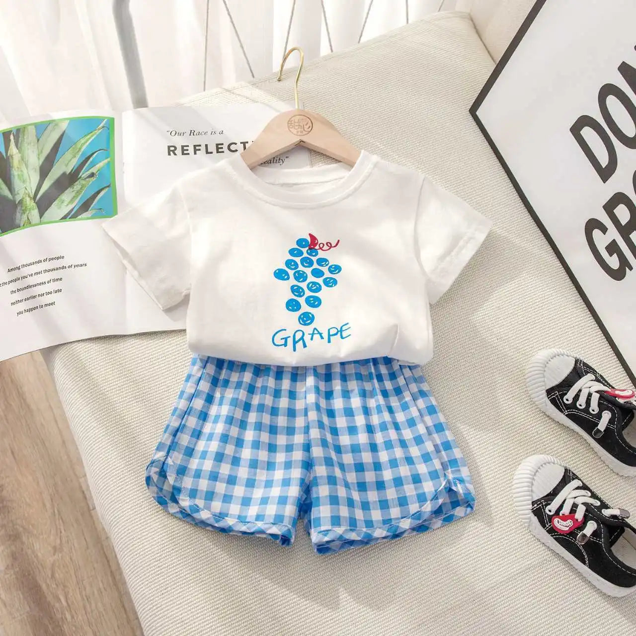 Bright Fruit Plaid Set