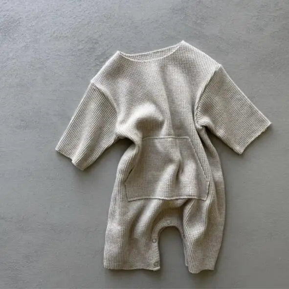Neutral Ribbed Knit Romper