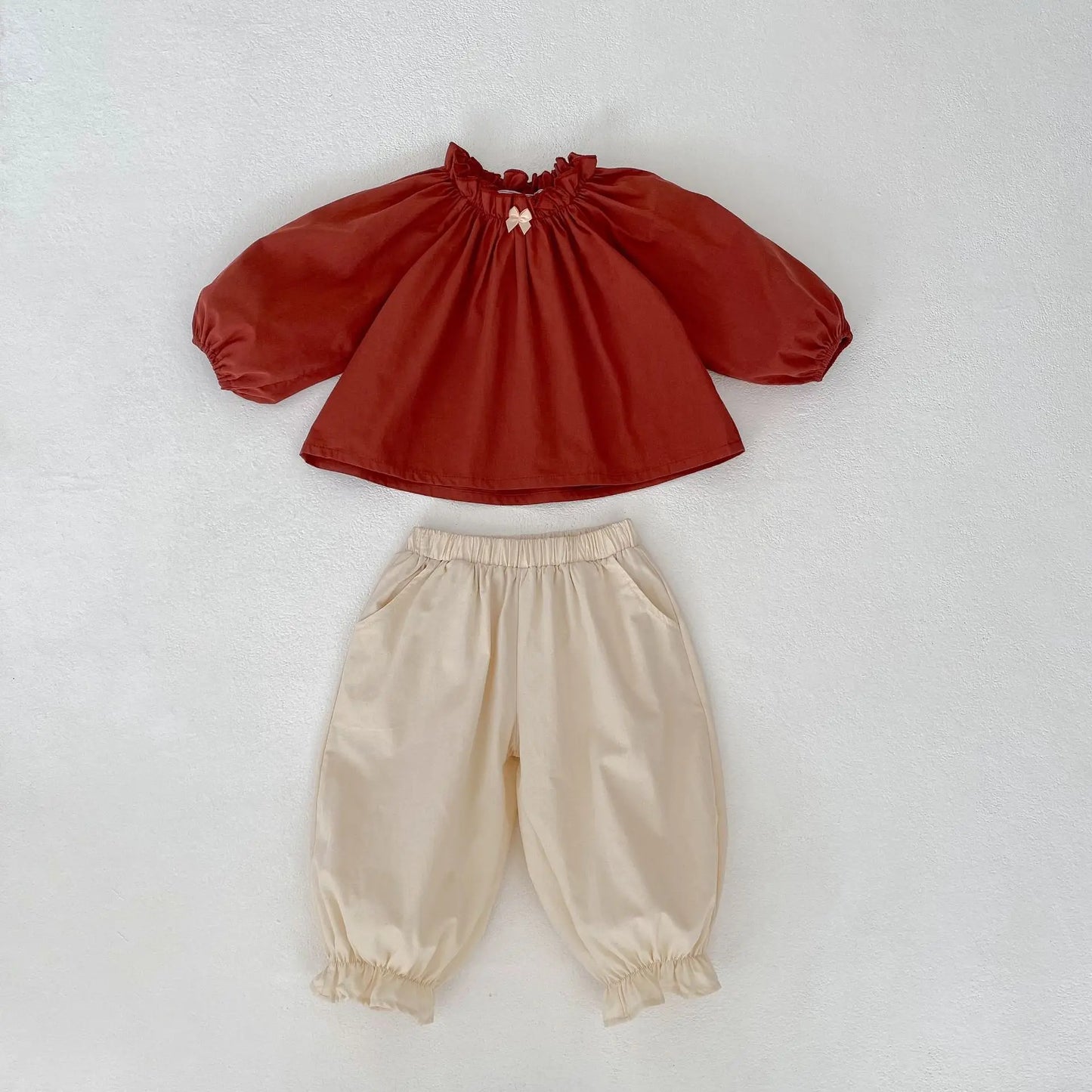 Red Bow Blouse Wide Set