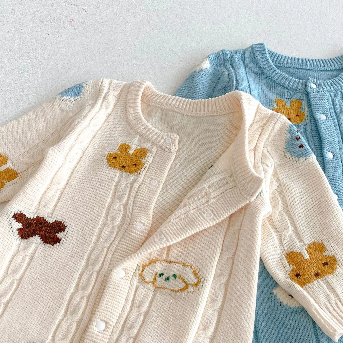 Cartoon Animal Embroidery Knit Jumpsuit