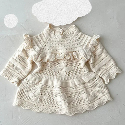 Girls Knitted Romper Dress and Sweater