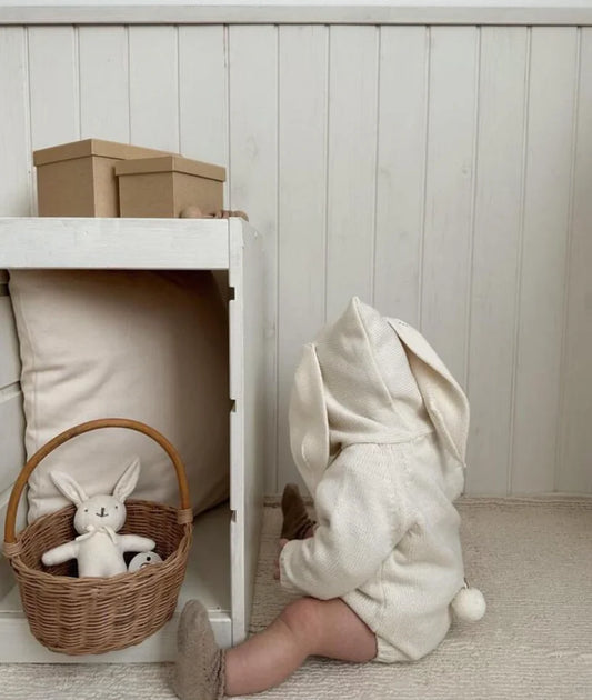 Knit Hooded Bunny Ear Romper