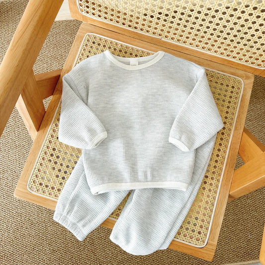 Waffle Knit Patched Set