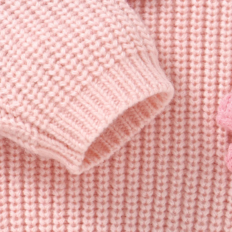 Pink Knit Bowknot Sweater