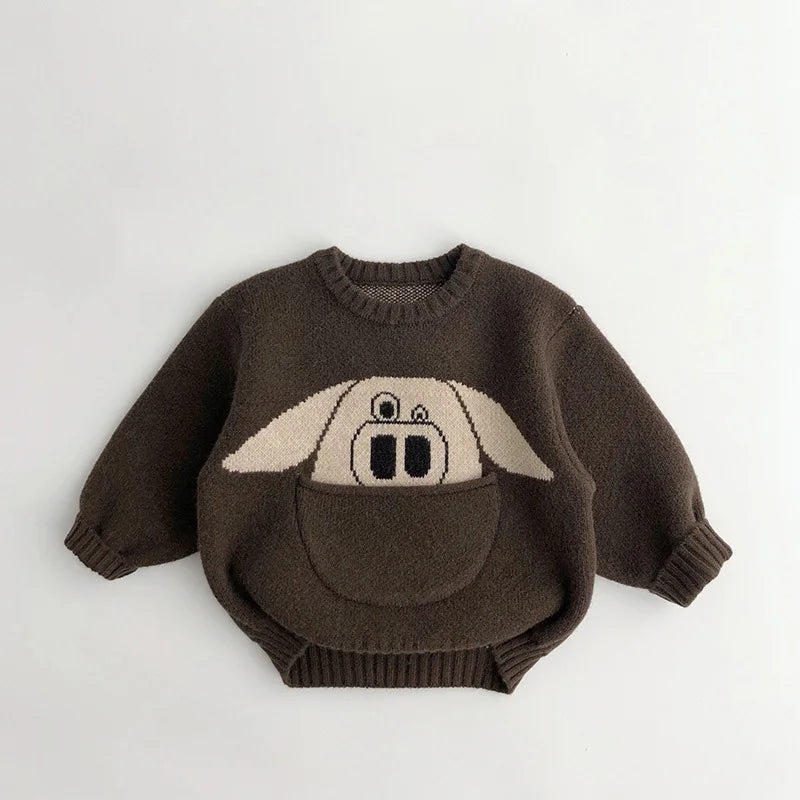 Unisex Cartoon Animal Knit Shirt