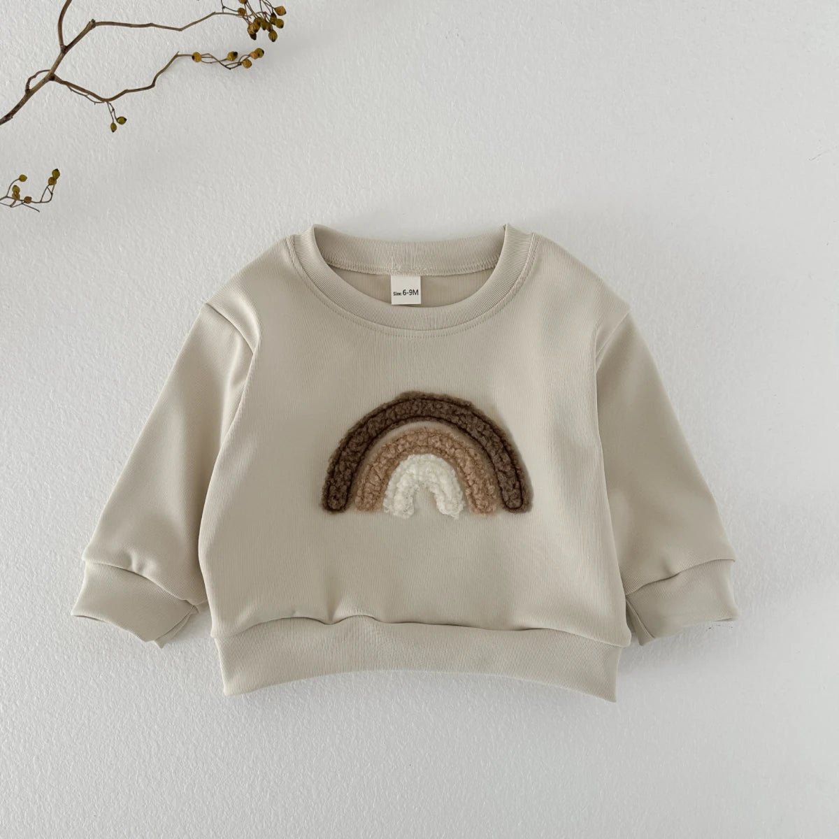 Brown Rainbow Ribbed Knit Set
