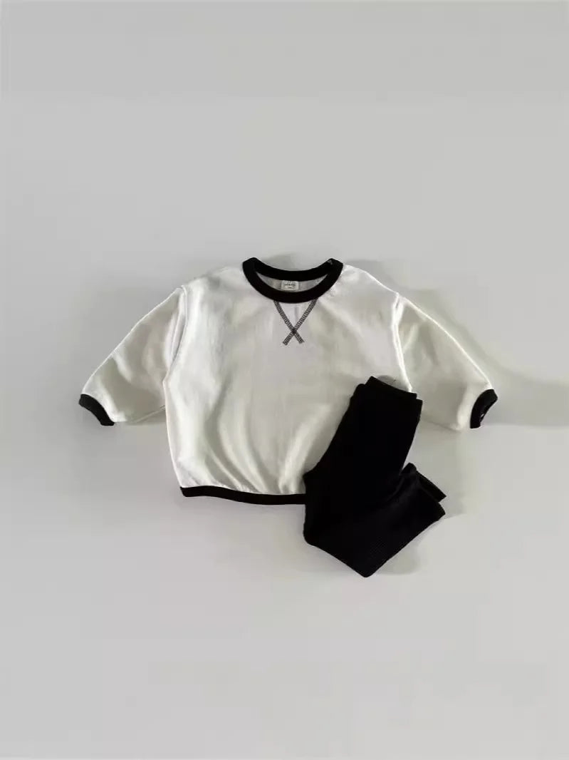 Black and White Versatile Rib Knit Set