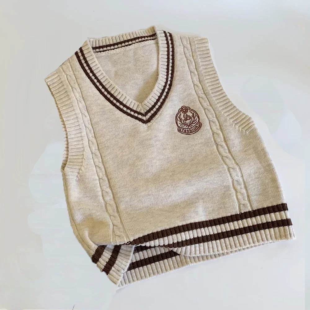 Unisex Knitted Uniform Vest and Sweater