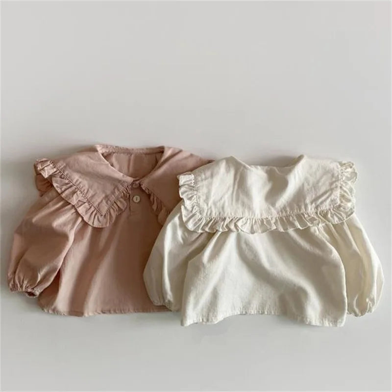 Lapel Ruffled Collar Blouse