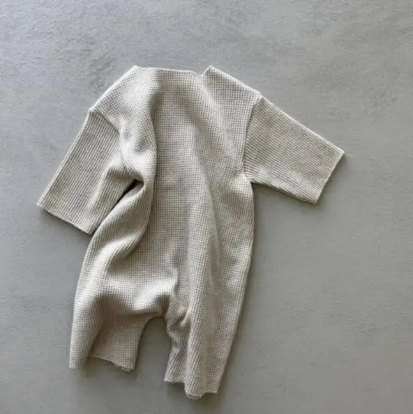 Neutral Ribbed Knit Romper