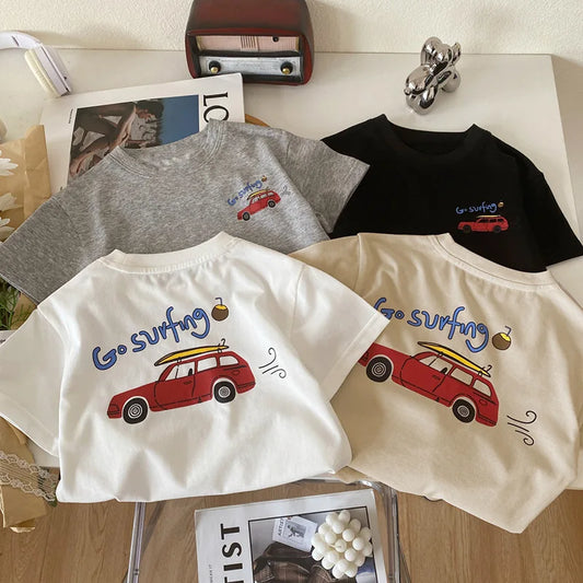 Go Surfing Car Print T-shirt