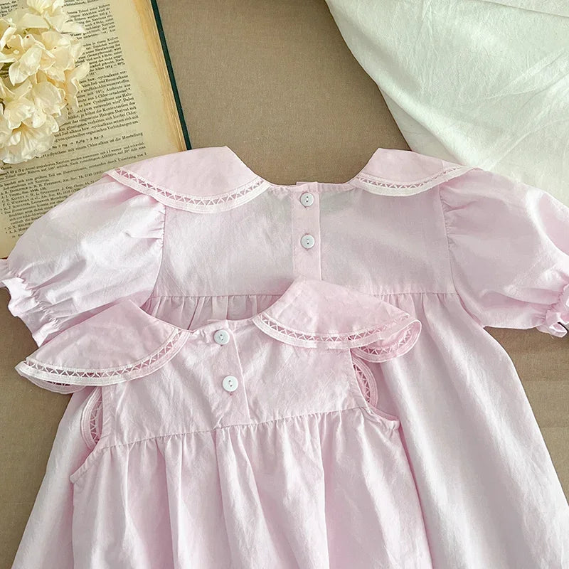 Petal Collar Cotton Romper