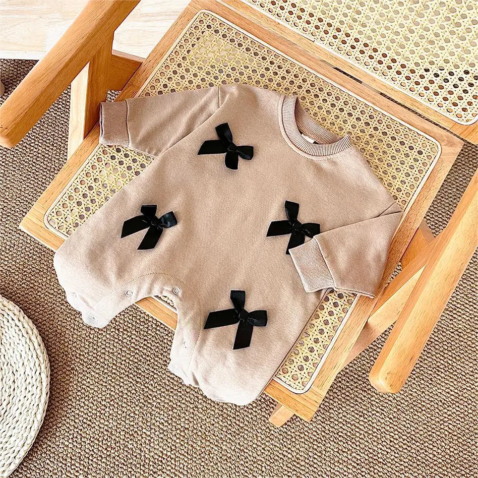 Black Bow Cotton Jumpsuit