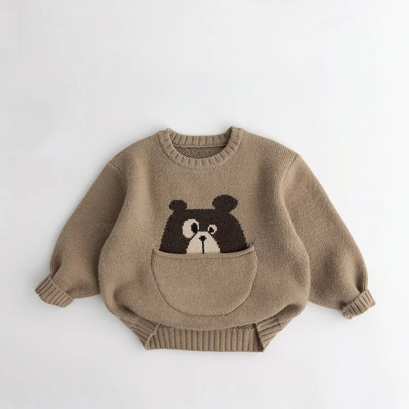 Unisex Cartoon Animal Knit Shirt