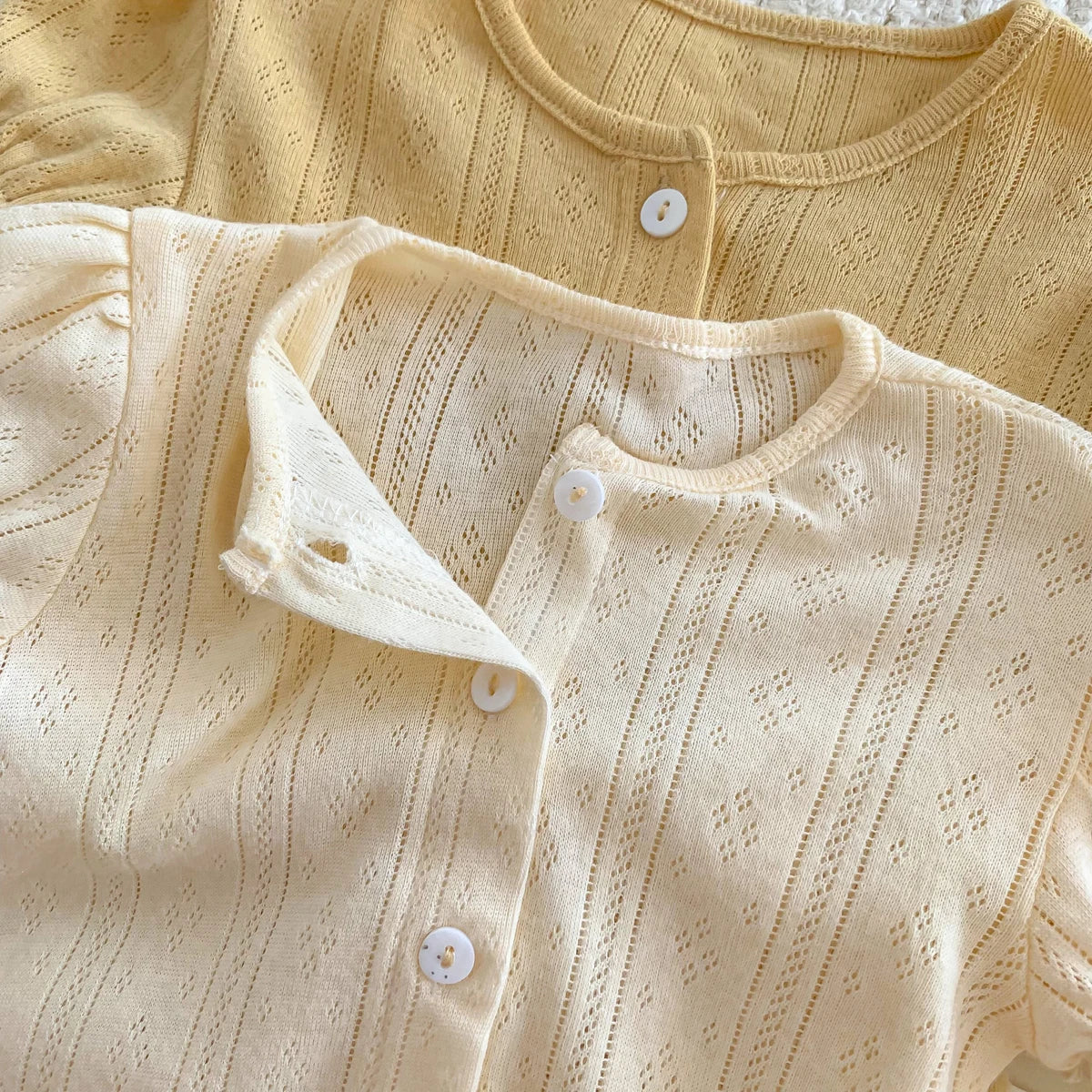 Knit Embroidery Button Down Set
