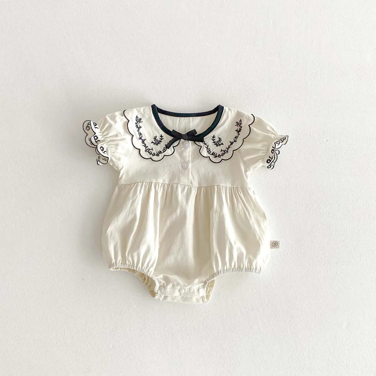Black Bow Short Sleeve Sweet Romper
